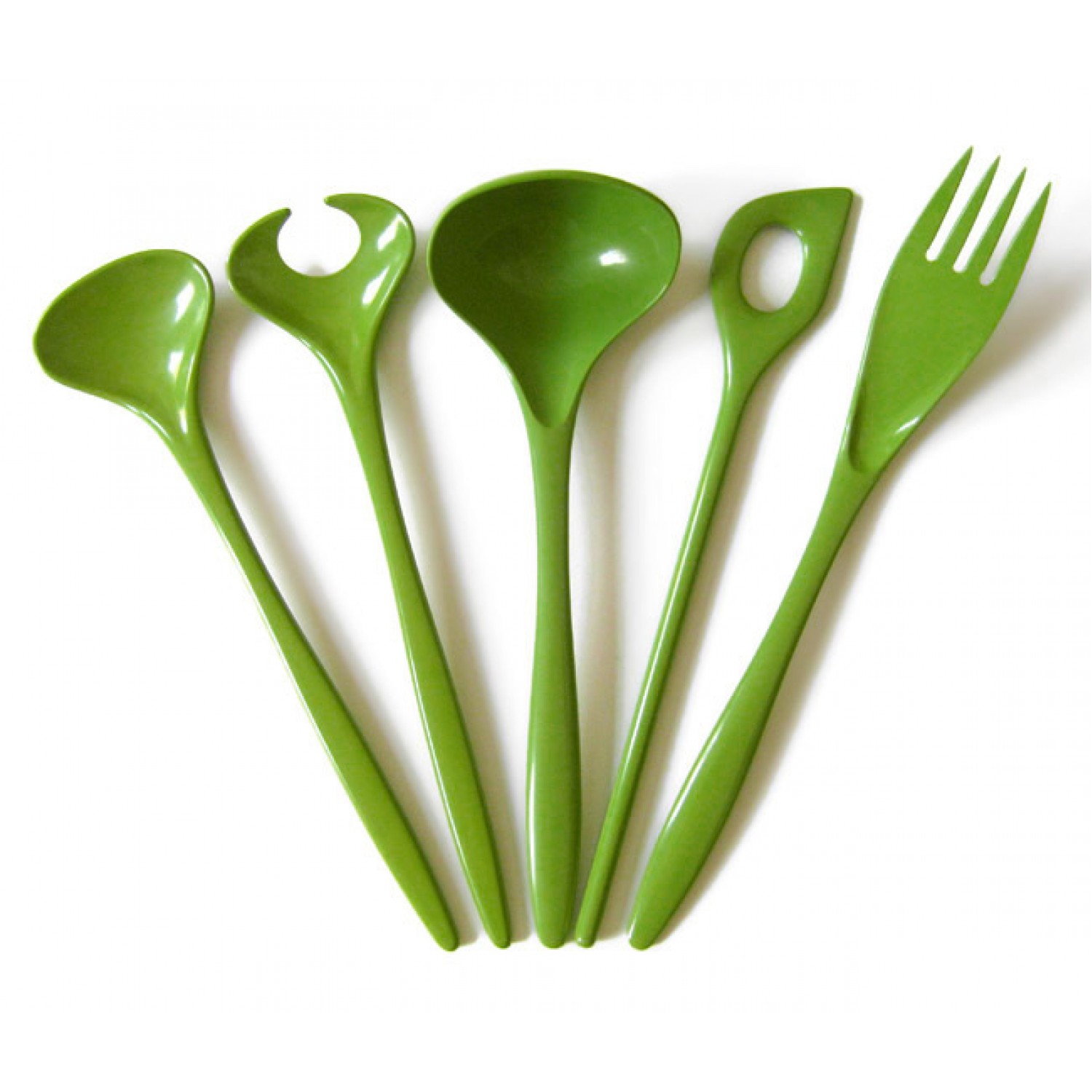 Green vintage Rosti melamine kitchen utensils