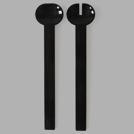 Black plastic retro salad servers made in Finland