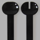 Black plastic retro salad servers made in Finland