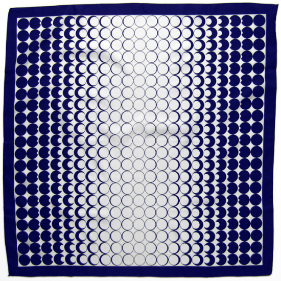 Vintage headscarf with midnight blue eclipse design