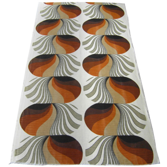 Bold geometric fabric with silver frond lozenges