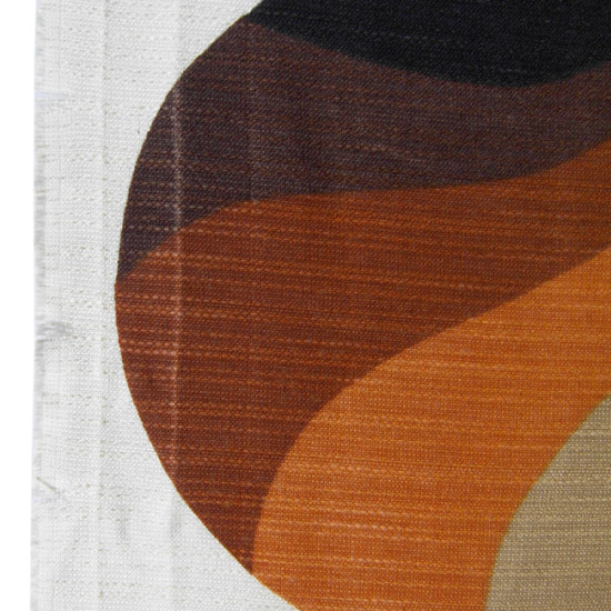 Bold geometric fabric with silver frond lozenges