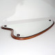 Harp-shaped Danish modern teak-framed mirror