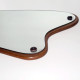 Harp-shaped Danish modern teak-framed mirror