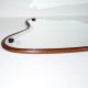 Harp-shaped Danish modern teak-framed mirror