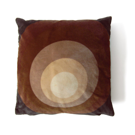 Velour cushion with Panton-style spectrum design