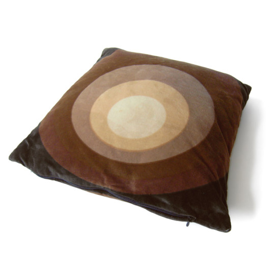 Velour cushion with Panton-style spectrum design
