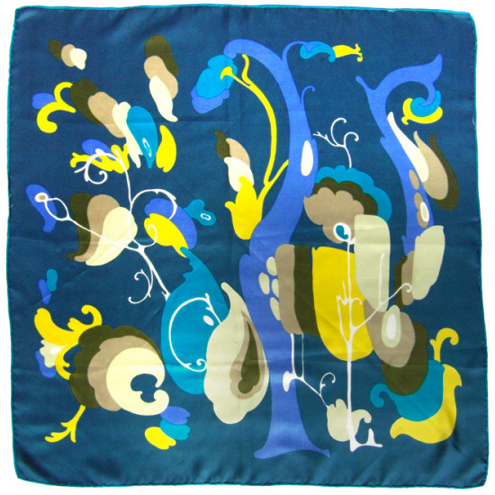 Headscarf with semi-abstract plant-like design