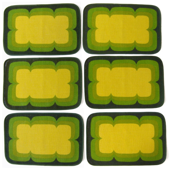 Six table mats by Sodahl Design of Denmark