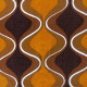 Crêpe textile with onion pattern in orange and browns