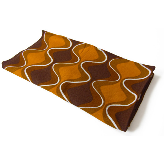 Crêpe textile with onion pattern in orange and browns