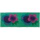 Swedish hessian table runner with flower motif