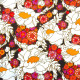 Unused vintage psychedelic flower power fabric