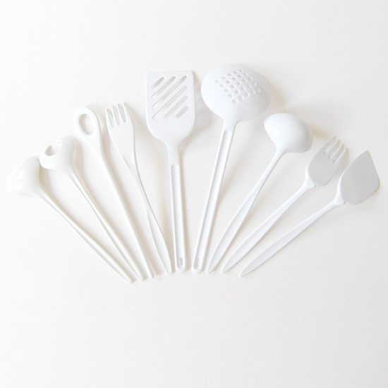 White vintage Rosti kitchen utensils 1960s/70s