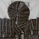 Vintage 60's/70's framed abstract woodcut print