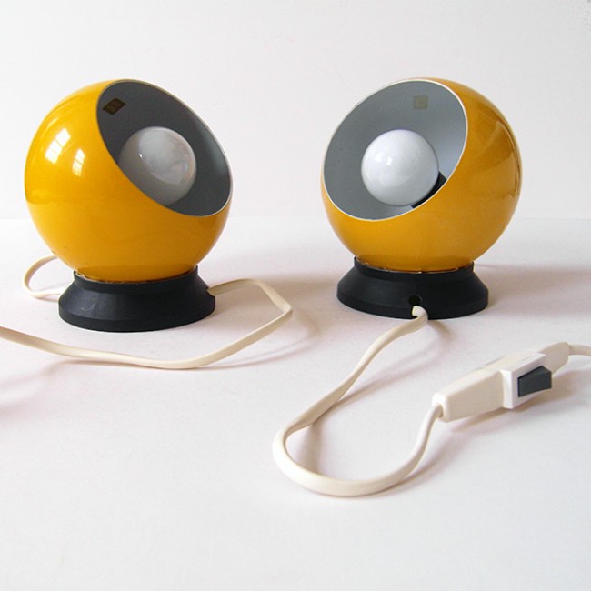 Yellow Mag bubble light pair by Abo Randers of Denmark  
